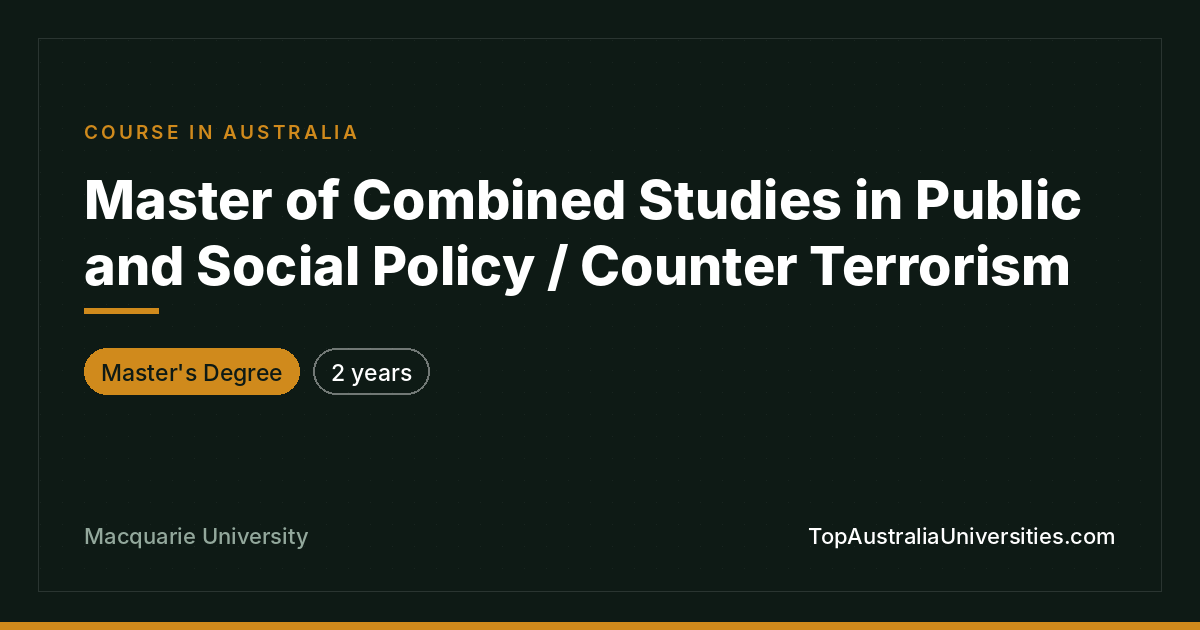 Master in Public and Social Policy / Counter Terrorism