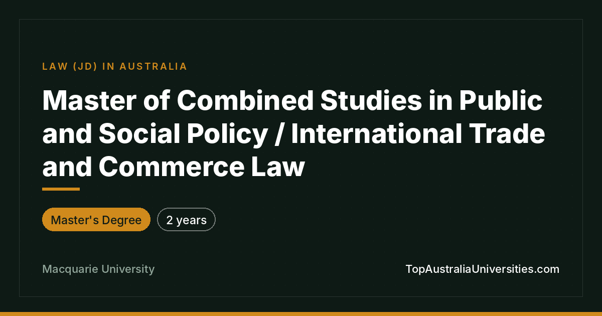 Master of Combined Studies at Macquarie University