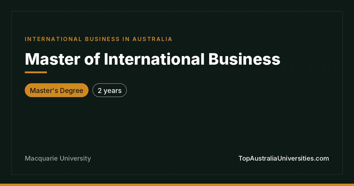 Master of International Business - Macquarie University