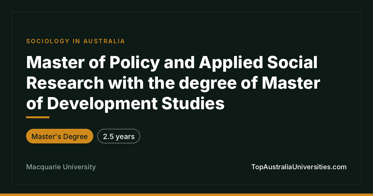 Master of Policy and Applied Social Research
