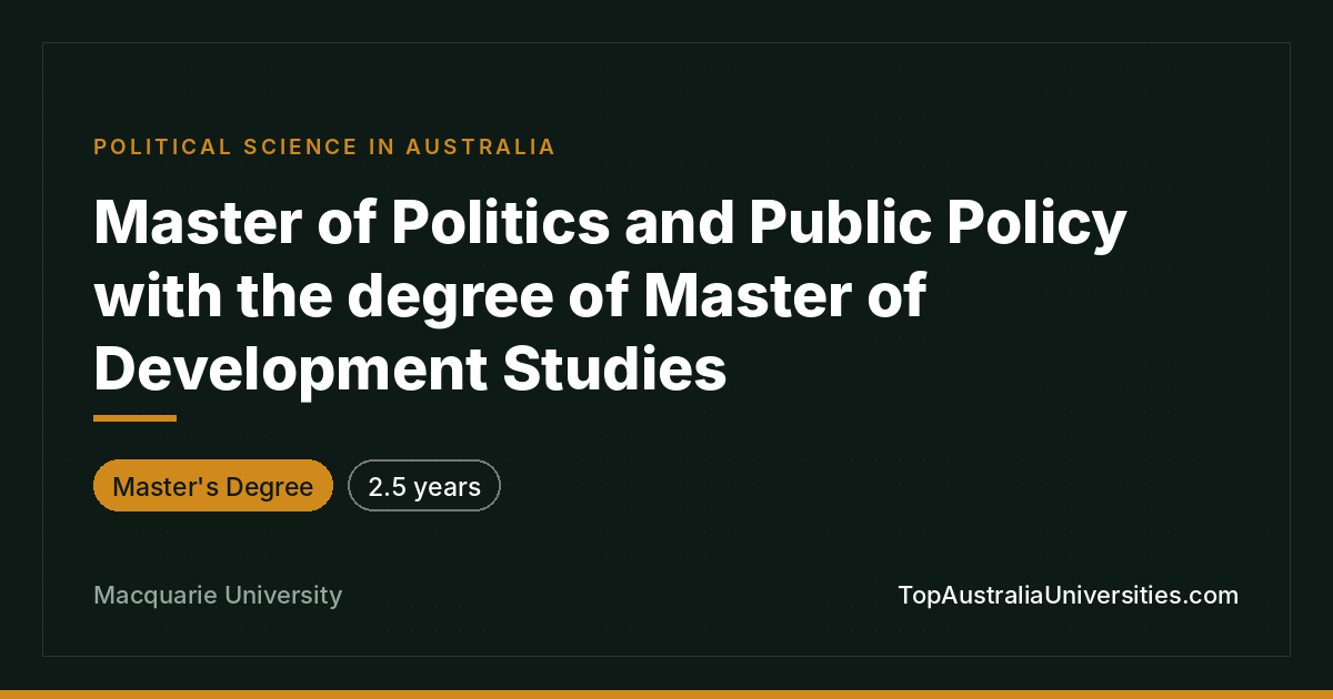 Master of Politics and Public Policy | Macquarie University