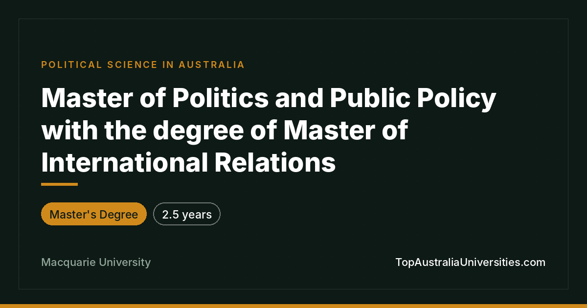 Master of Politics and Public Policy