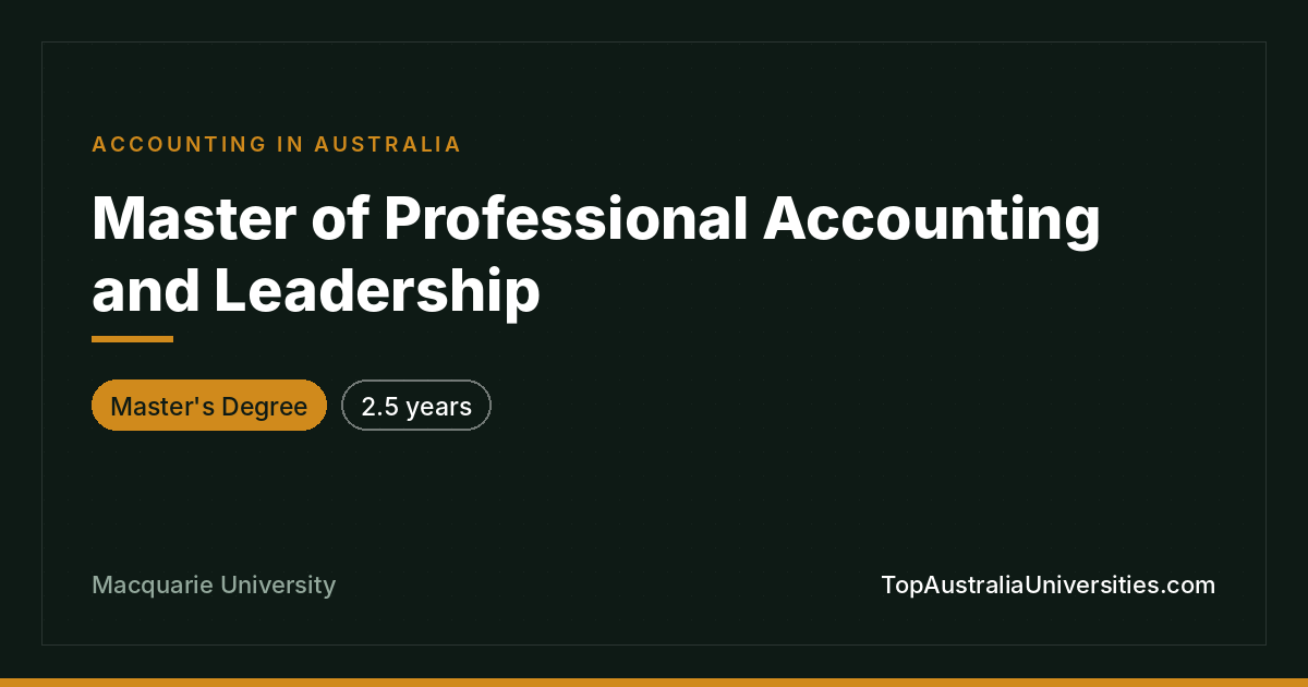 Master of Professional Accounting and Leadership