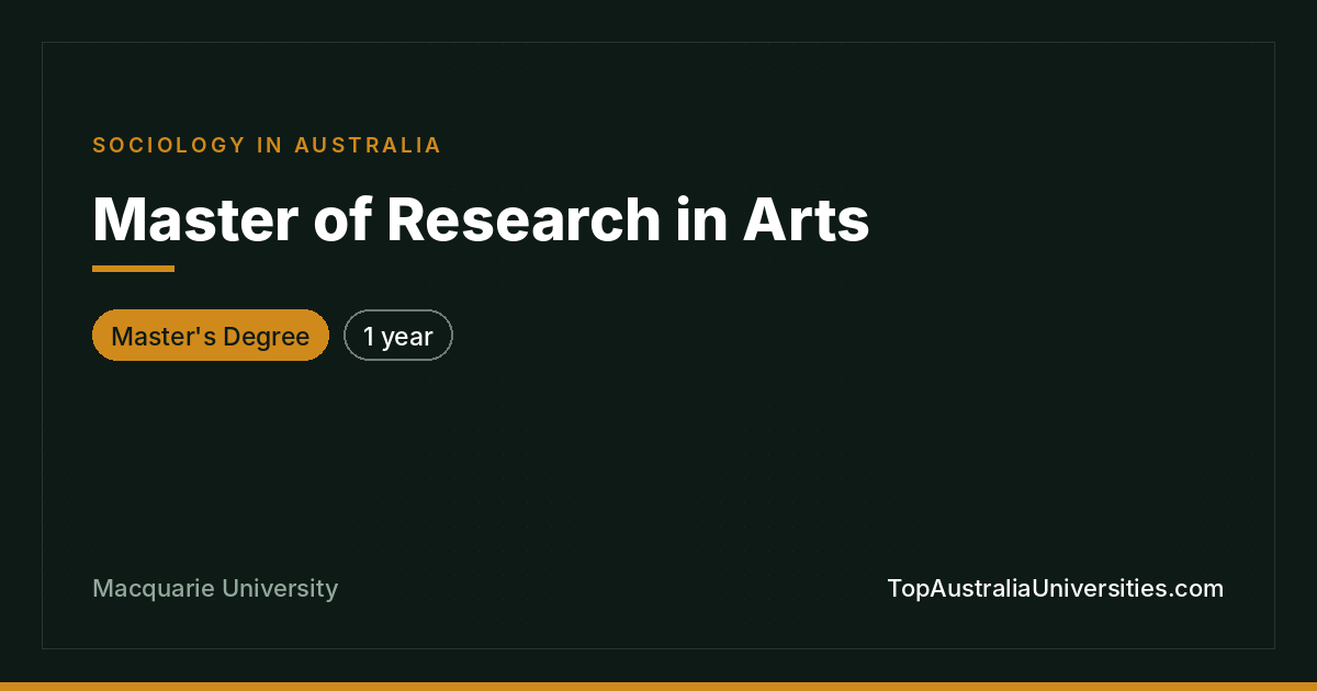 Master of Research in Arts at Macquarie University