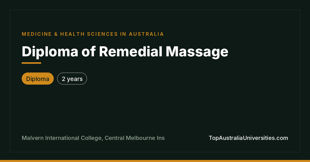 Diploma of Remedial Massage in Melbourne