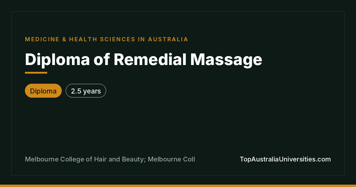 Diploma of Remedial Massage