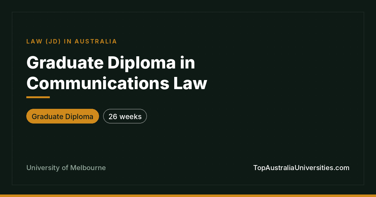 Graduate Diploma in Communications Law | University of Melbo