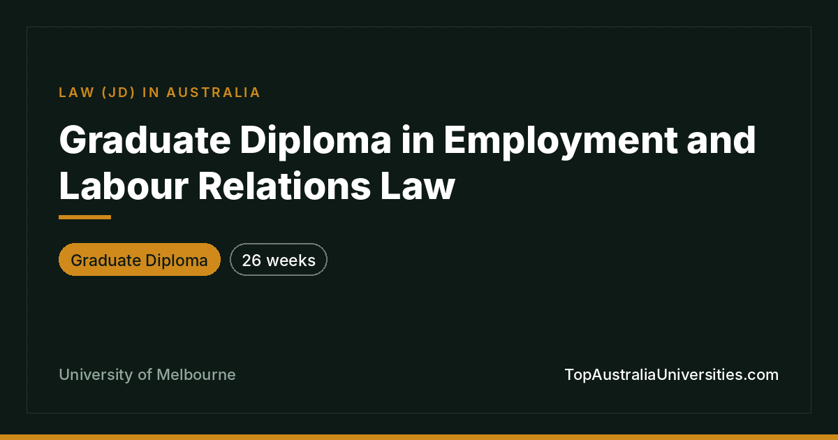 Graduate Diploma in Employment Law | University of Melbourne