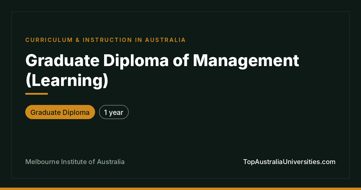Graduate Diploma of Management (Learning) | MIA