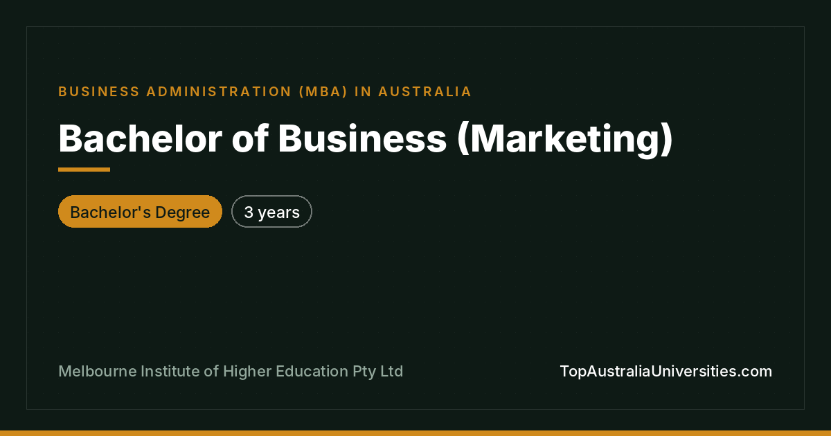 Bachelor of Business (Marketing) in Melbourne