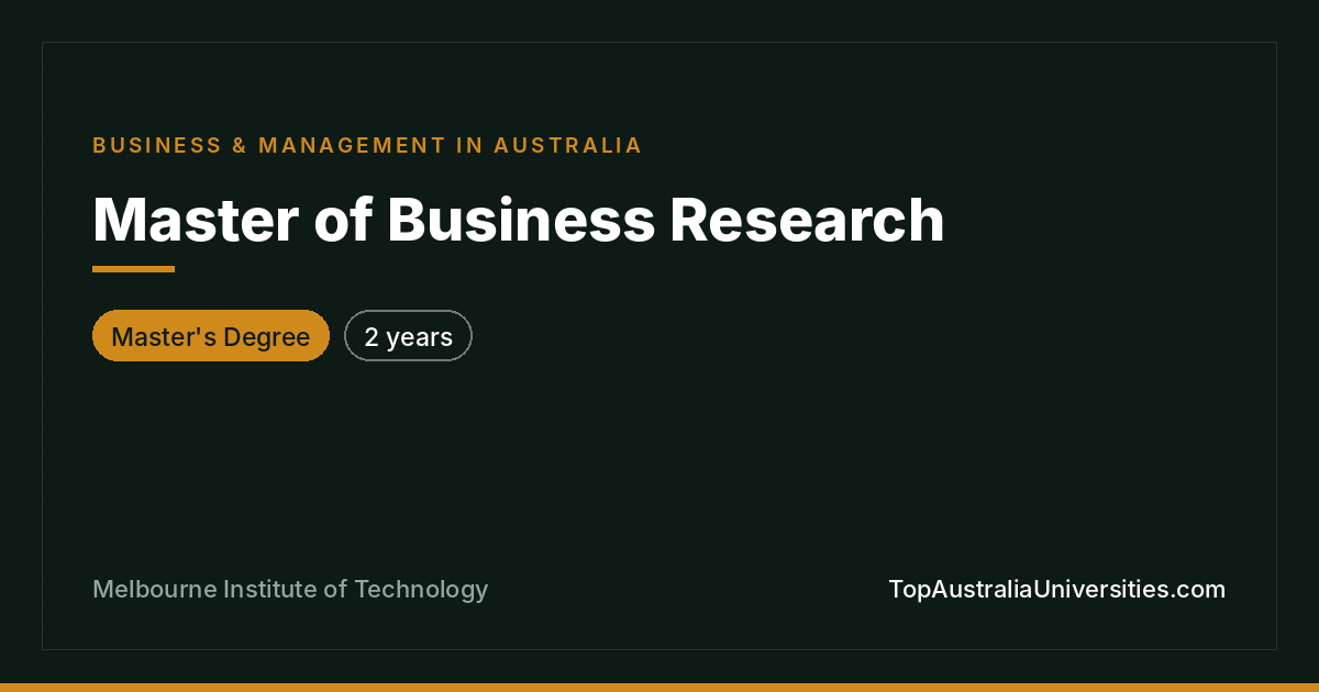 Master of Business Research at MIT | 2 Years