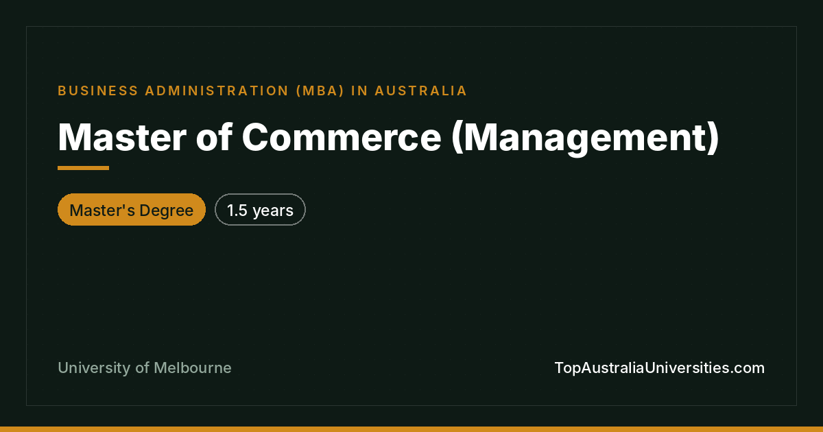 Master of Commerce (Management) – University of Melbourne