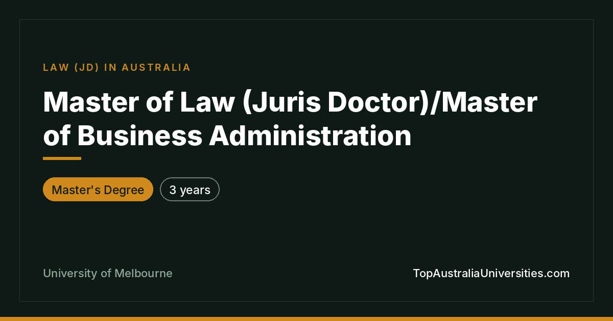 JD/MBA at Melbourne | Law and Business Leadership
