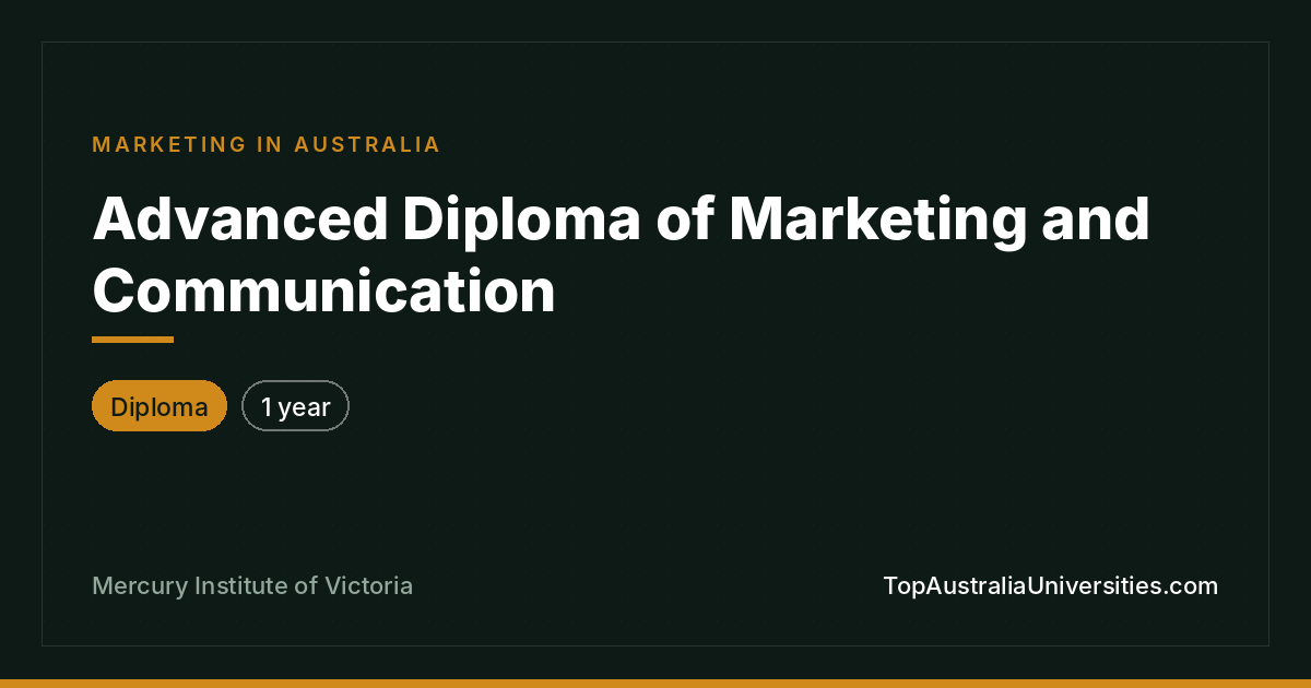 Advanced Diploma of Marketing and Communication