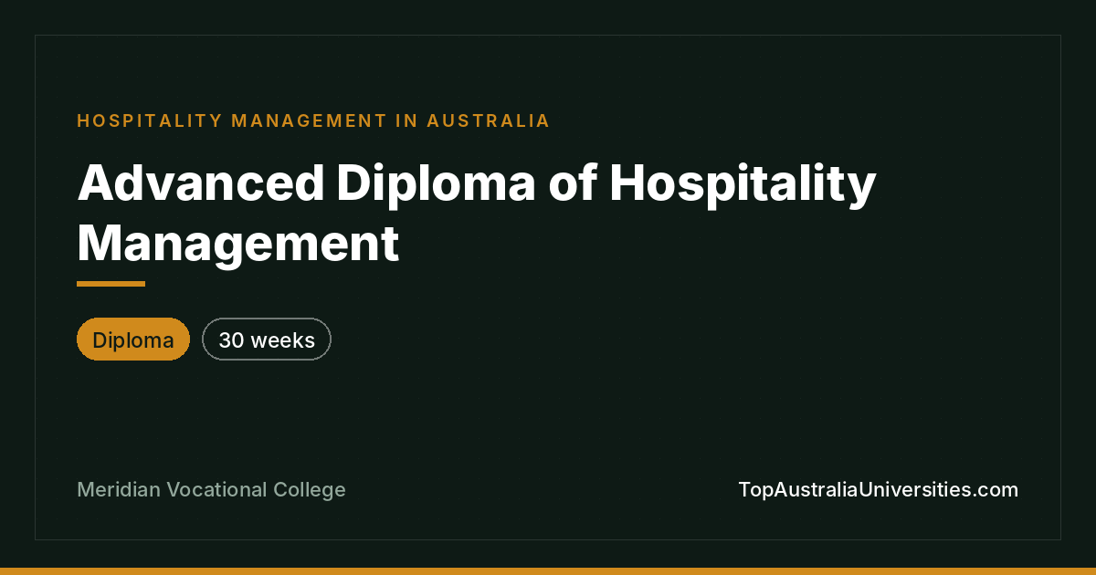 Advanced Diploma of Hospitality Management