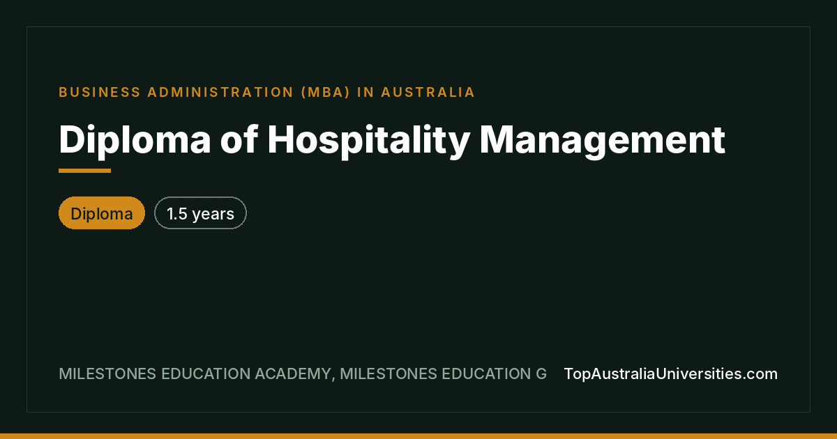 Diploma of Hospitality Management