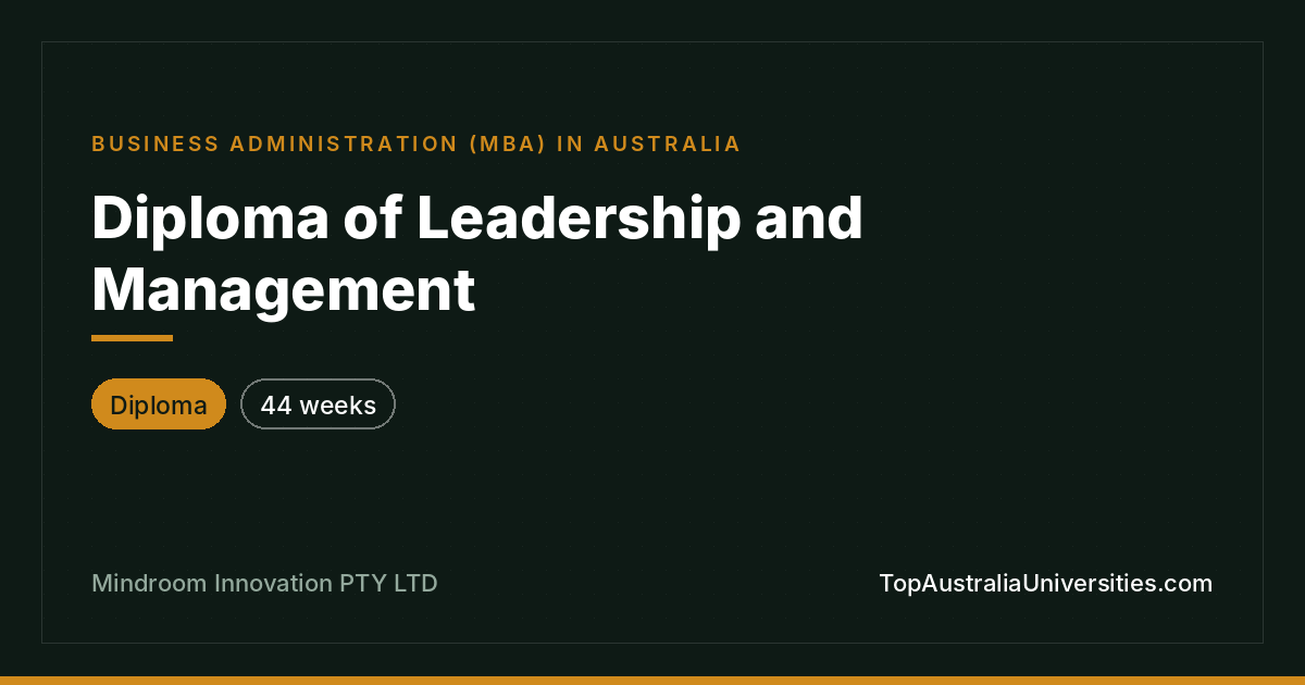 Diploma of Leadership and Management | Mindroom Innovation