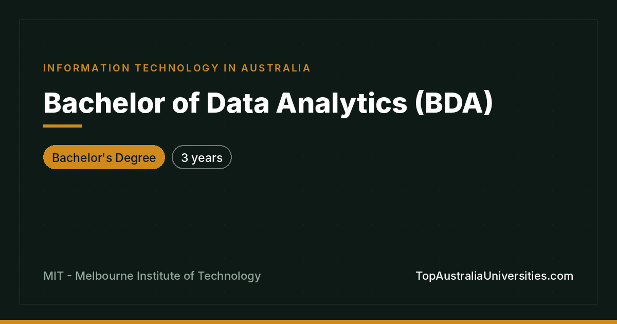 Bachelor of Data Analytics at MIT Melbourne