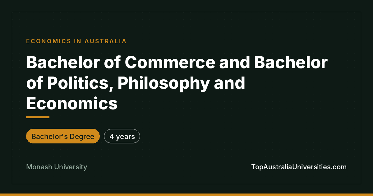 Bachelor of Commerce & Politics, Philosophy, Economics