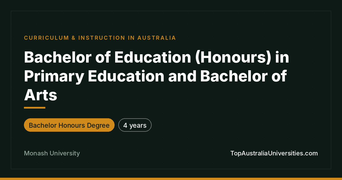 Bachelor of Education (Honours) - Monash University
