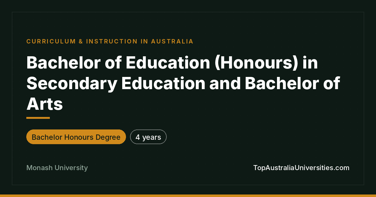 Bachelor of Education (Honours) and Arts | Monash University