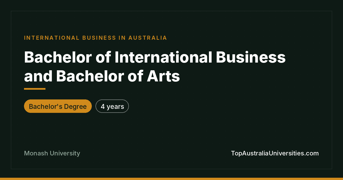 Bachelor of International Business and Arts