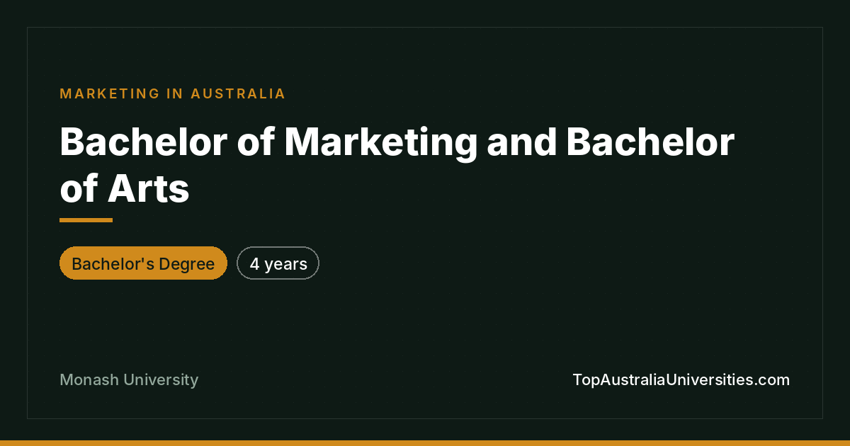 Bachelor of Marketing and Bachelor of Arts