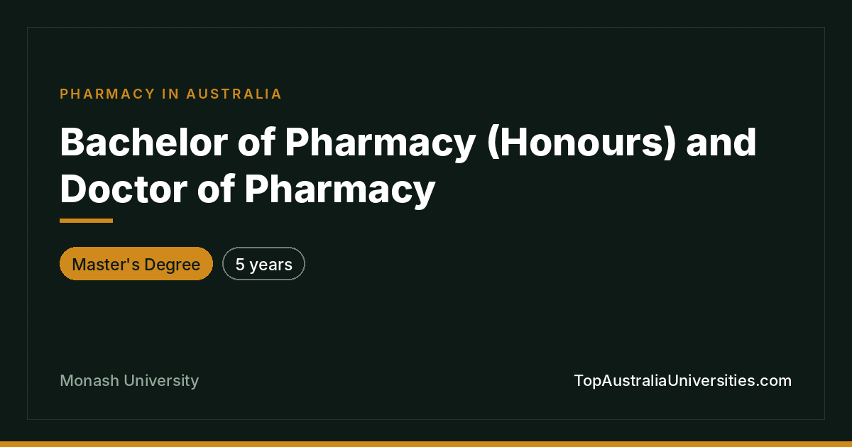 Bachelor of Pharmacy and Doctor of Pharmacy