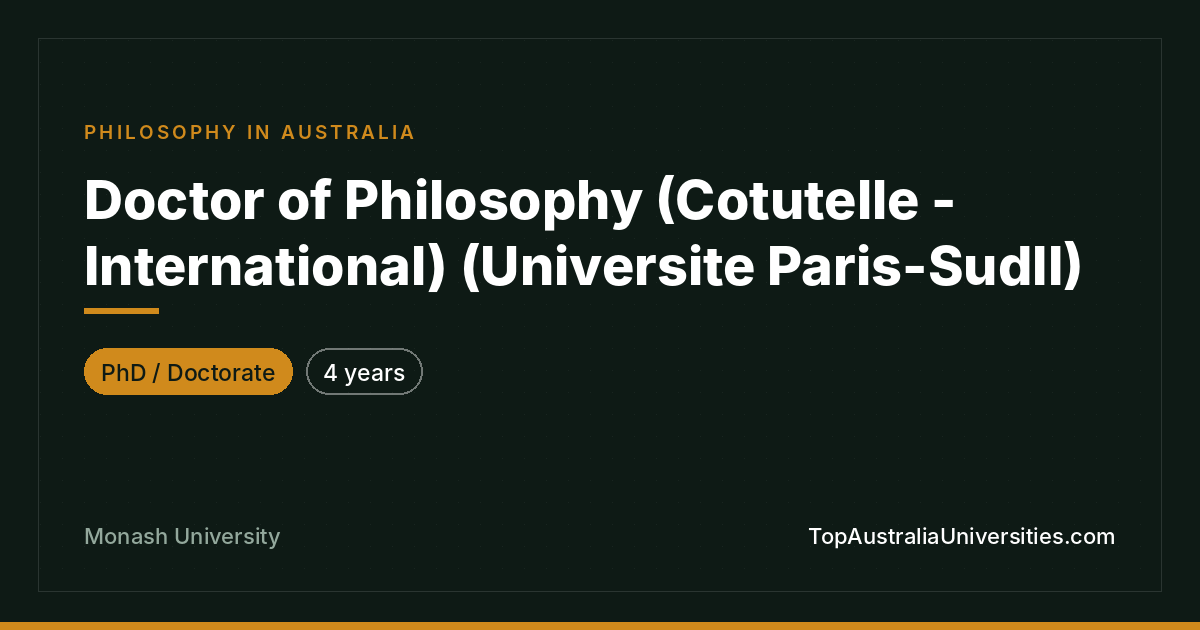 Doctor of Philosophy (Cotutelle - International)