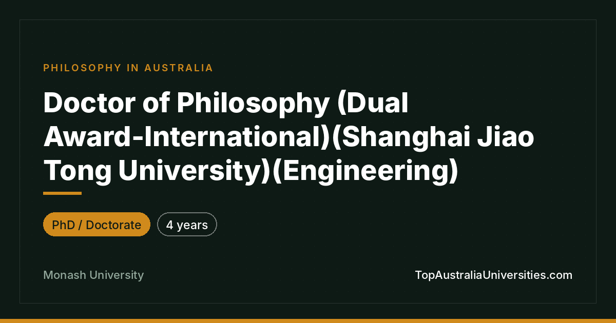 PhD in Engineering - Monash University
