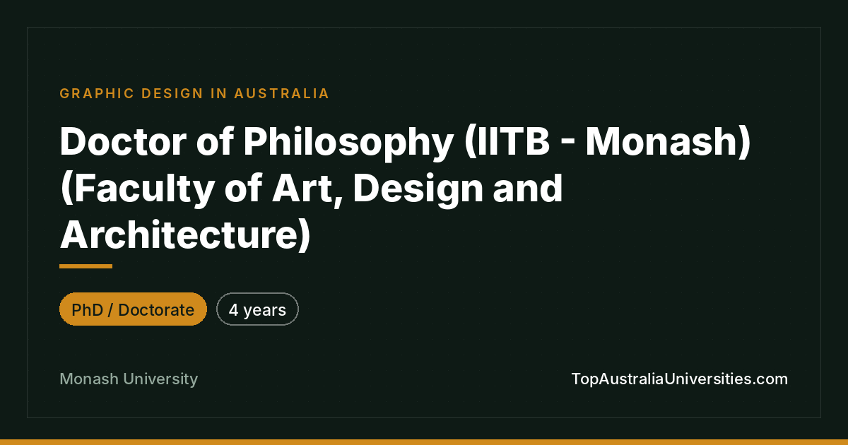 Doctor of Philosophy in Graphic Design at Monash