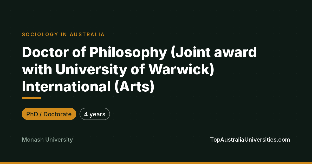 PhD in International Arts - Monash University