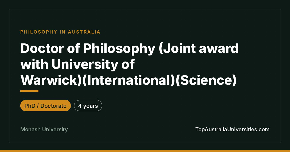 Doctor of Philosophy at Monash University