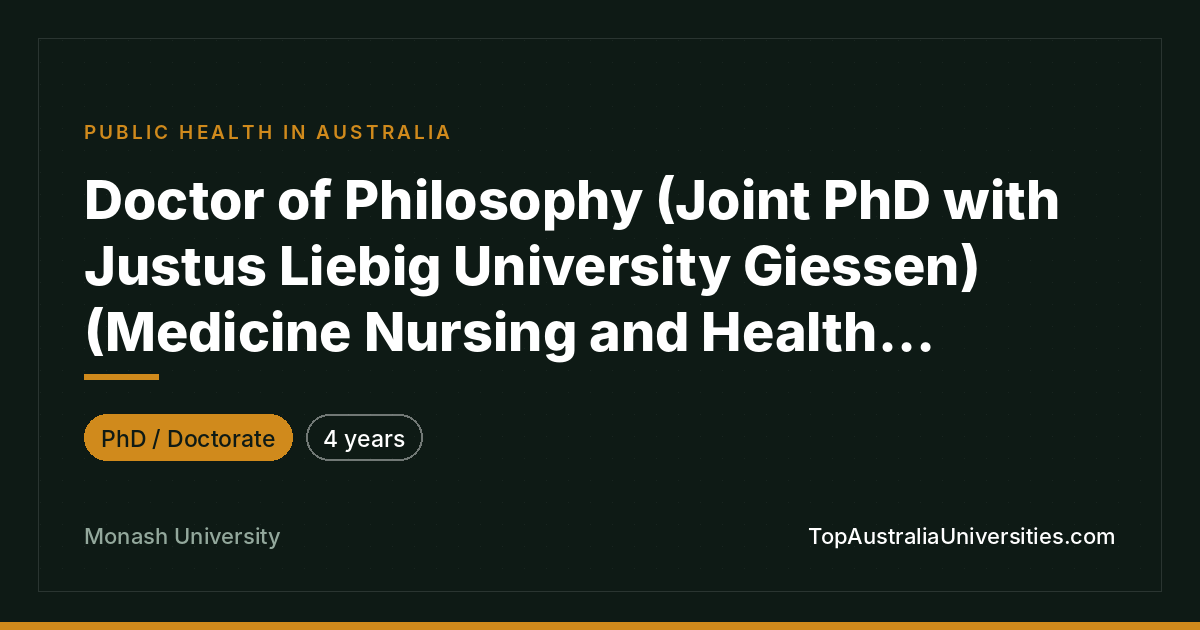 Doctor of Philosophy in Medicine, Nursing and Health Science