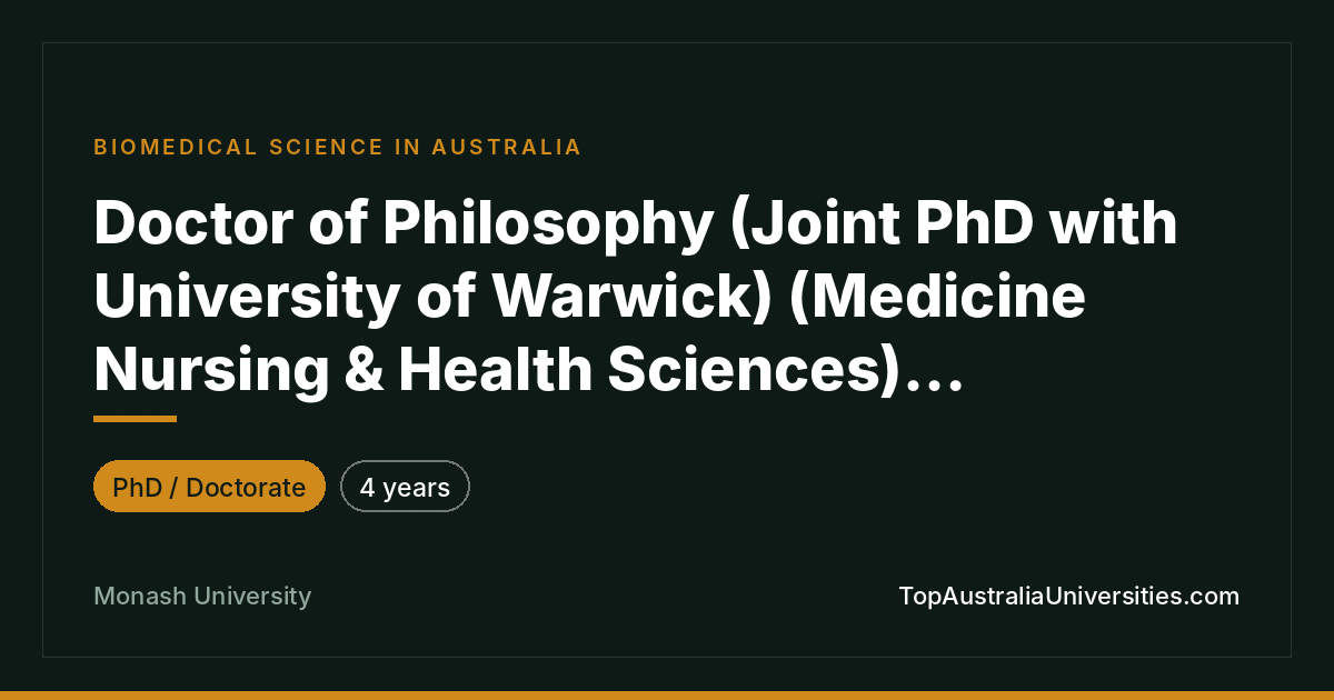 Joint PhD in Medicine, Nursing & Health Sciences