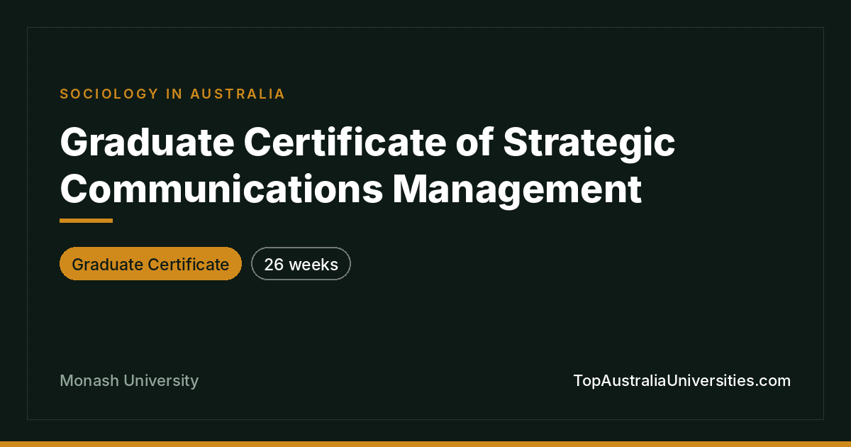 Graduate Certificate of Strategic Communications Management