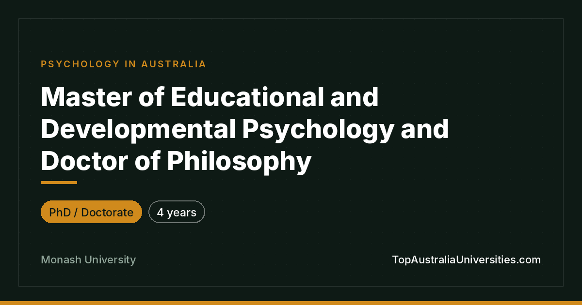 Master of Educational and Developmental Psychology
