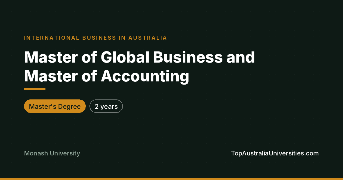 Master of Global Business and Accounting