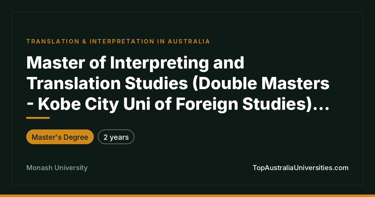Master of Interpreting and Translation Studies