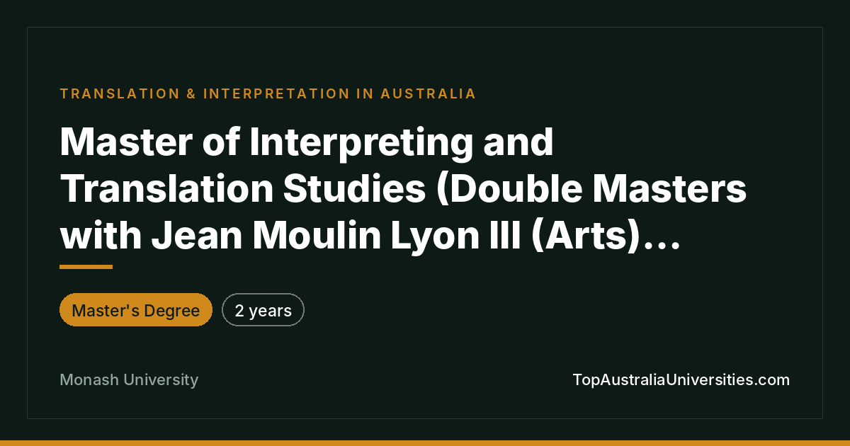 Master of Interpreting and Translation Studies