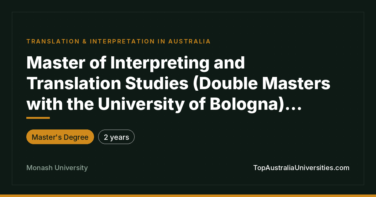 Master of Interpreting and Translation Studies Overview