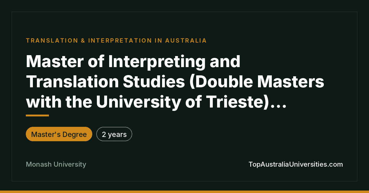 Master of Interpreting and Translation Studies