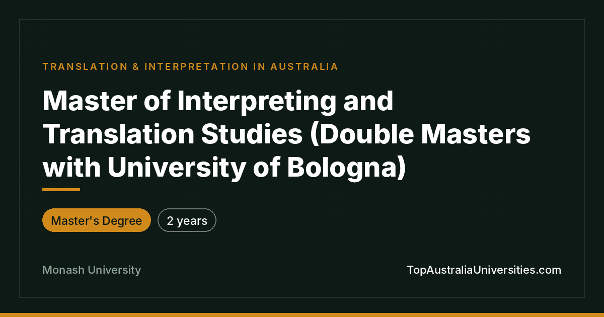 Master of Interpreting and Translation Studies
