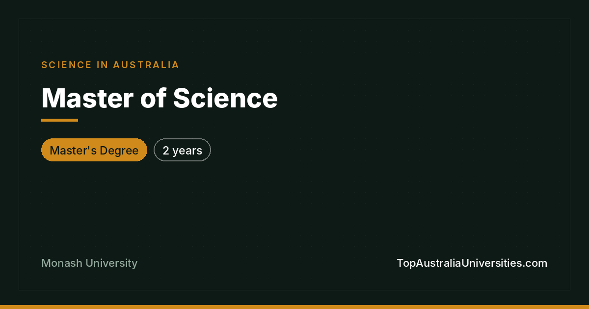 Master of Science at Monash University