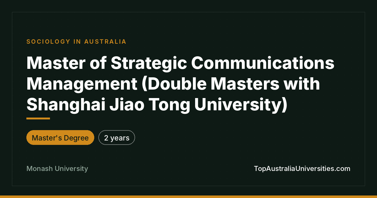 Master of Strategic Communications Management