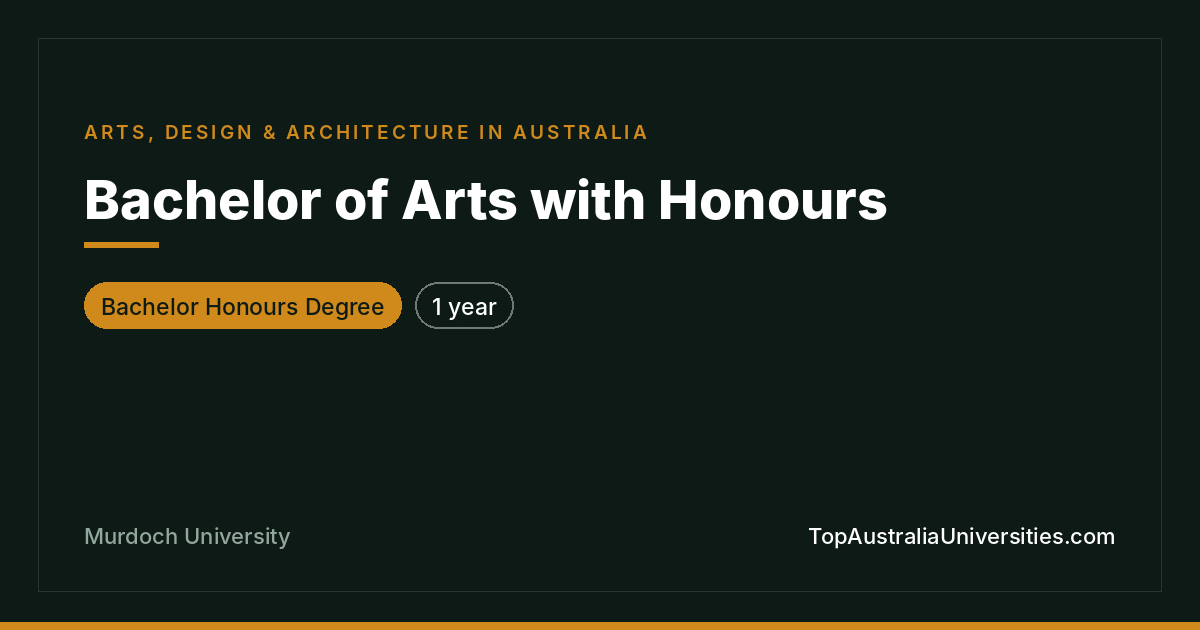 Bachelor of Arts with Honours at Murdoch University