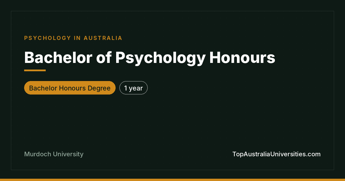Bachelor of Psychology Honours at Murdoch University