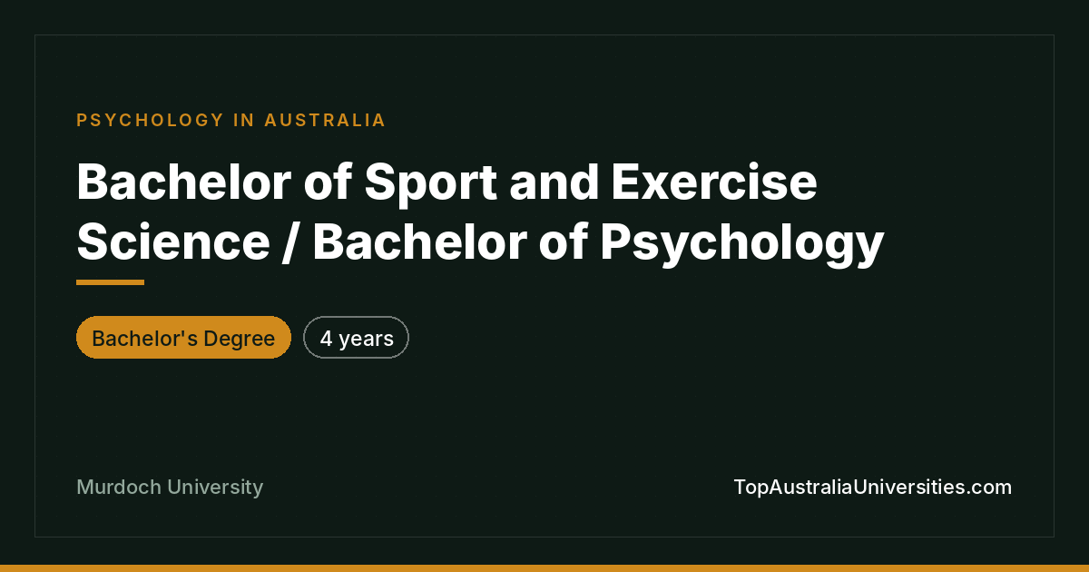 Bachelor of Sport & Exercise Science / Psychology | Murdoch