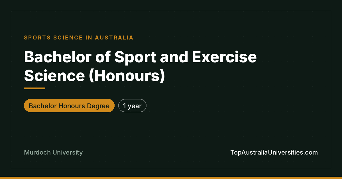 Bachelor of Sport and Exercise Science (Honours) – Murdoch