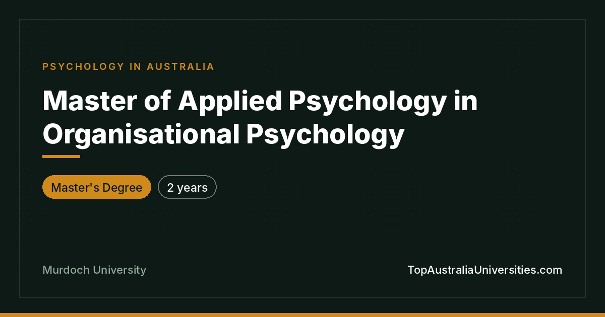 Master of Applied Psychology – Organisational | Murdoch Pert